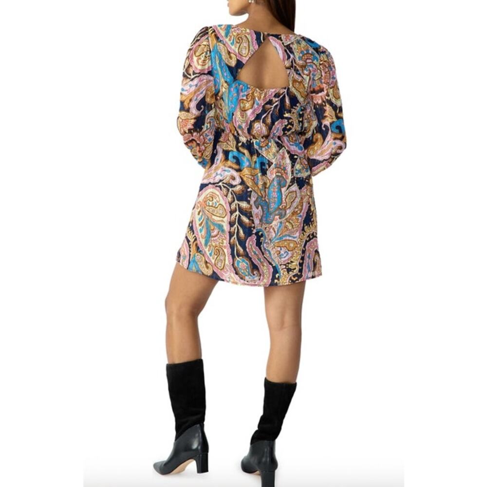 SANCTUARY Dress Size 1X NEW Girls Day Out Mini Fit Flare Puff Sleeve Print - Picture 2 of 7
